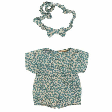 Gommu Green Flowers One-piece & Bow Tie